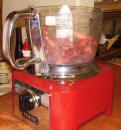 Processing the meat in a Viking food processor
